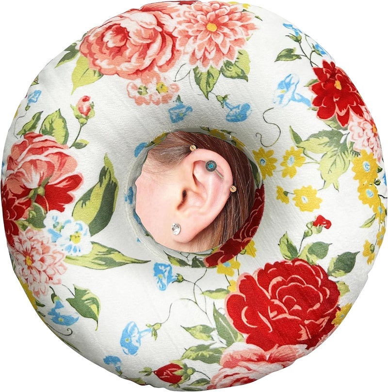 BVOKQUC Ear Piercing Pillow for Side Sleepers Pillows with Holes for Ear Pain,Donut Pillow for Ear Side Sleeping Pillow for Adults CNH Ear Pain Relief Pressure Sores Ear Pillow with Hole in Center - Image 1